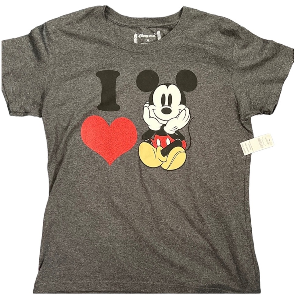 Women’s XL I love Mickey gray T-shirt. NWT. Purchased at Disney World.